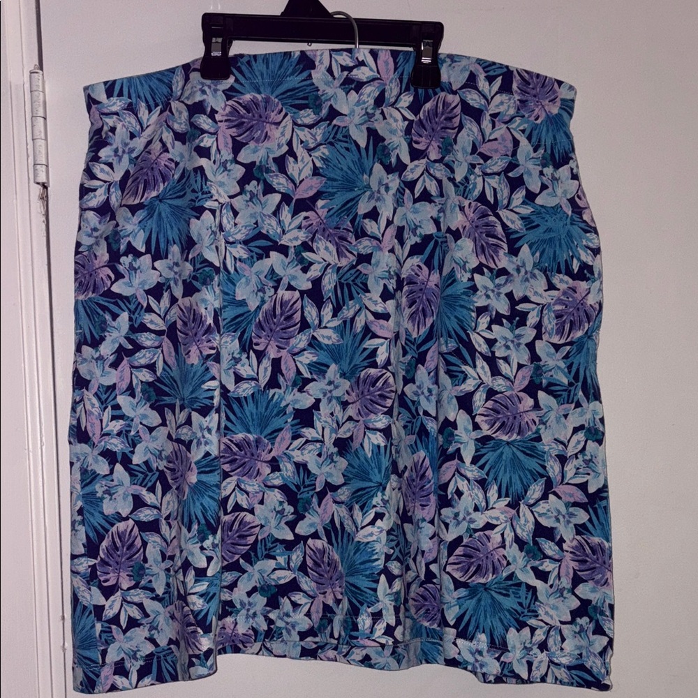 J. Jill Blue and Purple Floral Skirt